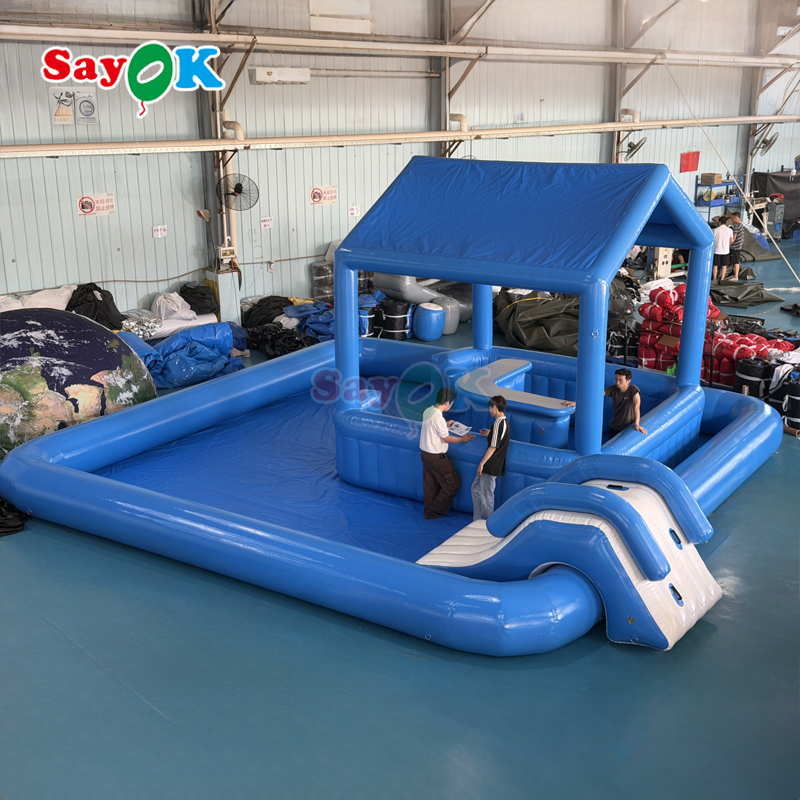 inflatable pool bar with slide